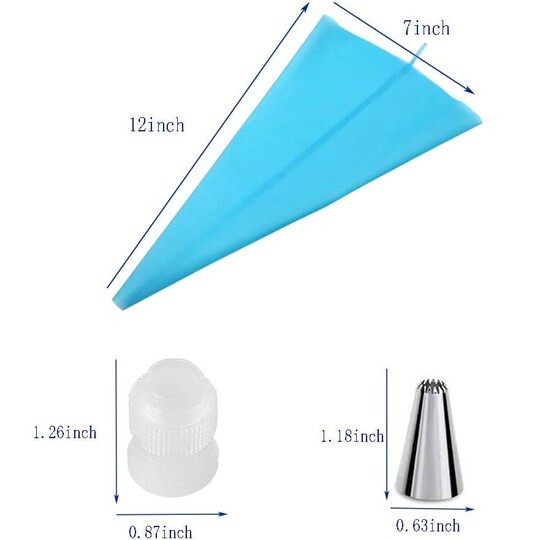 MuYwa; Piping Bag and Tips Cake Decorating and Baking Supplies Kit Includes Cupcake Icing Tips with Pastry Bag; Category:Cake Decorating Tools; Image:1